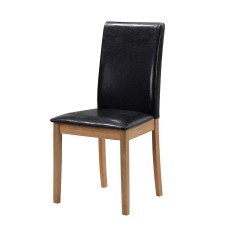 Healey PU Solid Rubberwood Chair Black