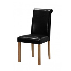 Jasper PU Solid Rubberwood Chair Black