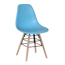 Lilly Plastic (PP) Chairs with Solid Beech Legs Blue