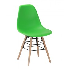 Lilly Plastic (PP) Chairs with Solid Beech Legs Green