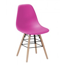 Lilly Plastic (PP) Chairs with Solid Beech Legs Pink