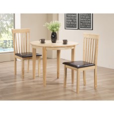 Lunar Dining Set with 2 Chairs Natural