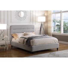 Malibu Velvet King Size Bed Light Grey