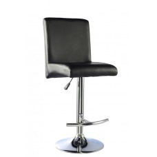 Manor Bar Stool PU Chrome & Black (Sold in Pairs)