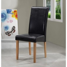 Marley PU Solid Rubberwood Chair Black