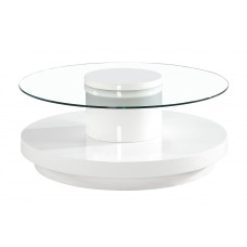 Nebula Coffee Table Round White High Gloss