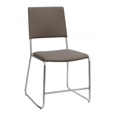 Nevis PU Chairs Taupe & Chrome
