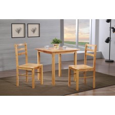 New York Small Dining Set with 2 Chairs Natural Oak