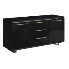 Newline Black High Gloss Sideboard Large 2 Doors & 3 Drawers