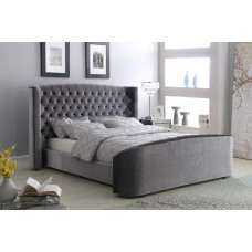 Oregon Velvet Double Bed Silver