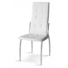 Oyster PU Chairs White & Chrome