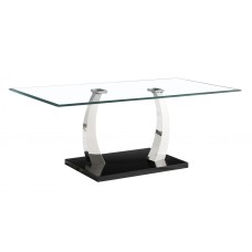 Phoenix Glass Coffee Table with Stainless Steel Base