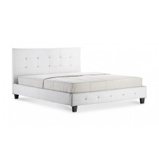 Quartz PU King Size Bed White