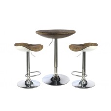 Ripley Bar Table Chrome with Brown Textilene Top