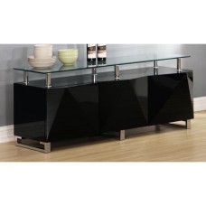 Rowley Black High Gloss Sideboard 3 Doors