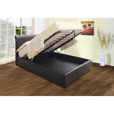 Savona Storage PU Double Bed Brown