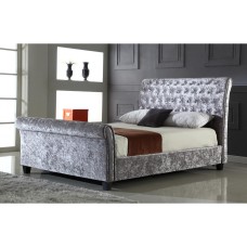 Serenity Crushed Velvet Double Bed Silver