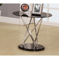 Uplands Glass Lamp Table Chrome & Black