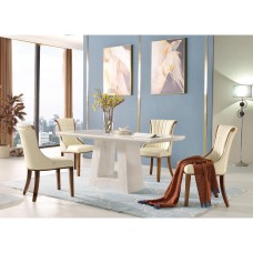Venice PU Dining Chair with Wooden Legs
