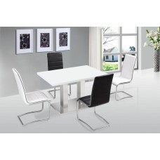 Walton Dining Table White with Stainless Steel Base