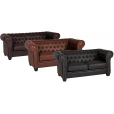 Winston 2 Seater Sofa Leather & PVC Brown