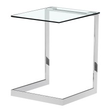 Yomi Silver Clear Glass Lamp Table