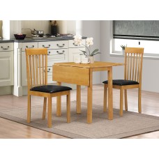 Atlas Dropleaf Dining Set with 2 Chairs Natural