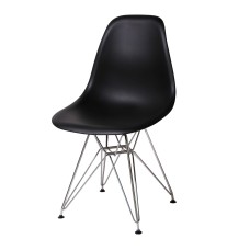 Bianca Plastic (PP) Chairs Black with Steel Chrome Legs (4s)