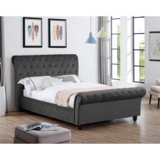 Casablanca (Serenity) Velvet Double Bed Smoke