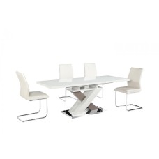 Honora Extending Dining Table High Gloss White & Grey