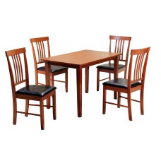 Massa Medium Dining Set with 4 Chairs Mahogany