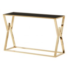 Mombasa Gold Black Glass Console Table