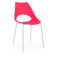 Orchard Plastic (PP) Chairs Red with Metal Legs Chrome