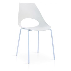 Orchard Plastic (PP) Chairs White with Metal Legs Chrome