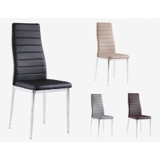 Pearl PU Chairs Black with Chrome Legs (6s)