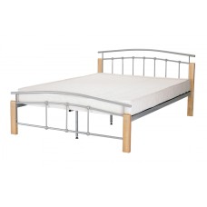 Tetras Double Bed Silver & Beech