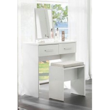 Topline Dressing Table with Mirror & Stool Black