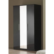 Topline Robe with Centre Mirror 3 Door Black