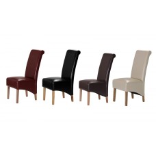 Trafalgar PU Chair Rubberwood Leg Brown