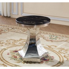 Vasto Marble Lamp Table with Stainless Steel Base