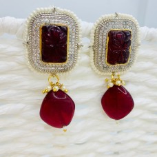 Ruby sana silver polki studs