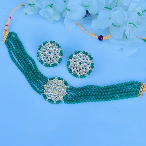 Green Beaded choker set