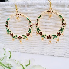 Off white Meenakari Hoop/earrings