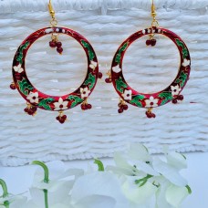 Maroon Meenakari Hoop/earrings