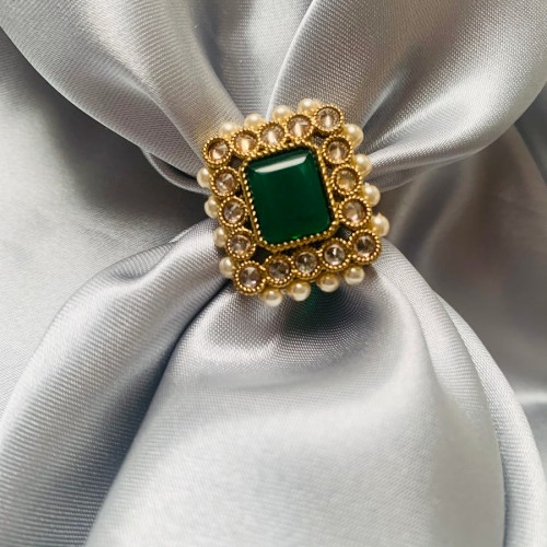 Green Rectangle ring