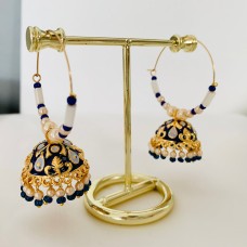 Dark Blue Lily Hoop Jhumki