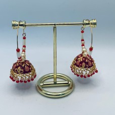 Red Lily Hoop Jhumki