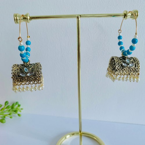Turquoise Oxidised Earrings
