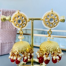 Maroon Gold Jhumki