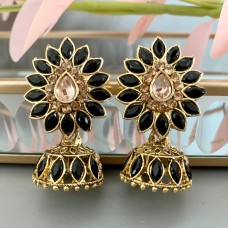 Black Zoya Gold Jhumka/Earrings